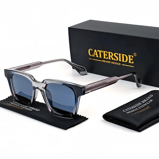 CATERSIDE Retro Square Men Sunglasses Punk Luxury Designe Small Sun Glasses Women Driving Travel Fishing Eyewear UV400