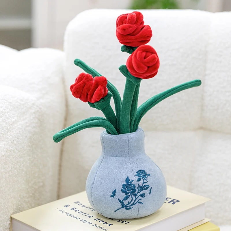 Lifelike Tulip Succulent Plants Plush Stuffed Toys Flower Decorations Floral Bouquet Design  Living Room Decor For Girl Gift