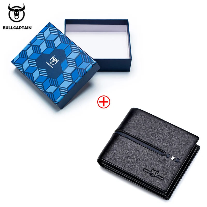 BULLCAPTAIN Genuine Leather Wallet Male Brand Designer Business Wallet Multi-function Storage Purse Rfid Card Package Wallet Men