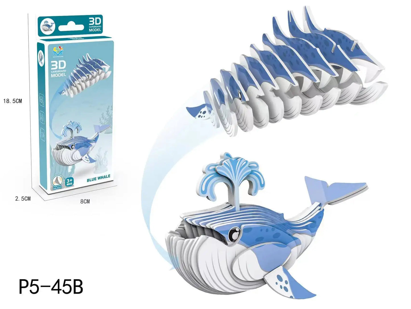 3D Animal Puzzle for Kids - DIY Dinosaur Ocean Safari Paper Crafts, Educational toy for Preschool Learning Activities