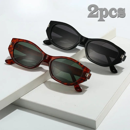 2pcs Stylish Vintage Cat-Eye Eyewear  for Elegant Ladies, Lightweight & Comfortable Ideal for Daily Use and Fashion Decoration