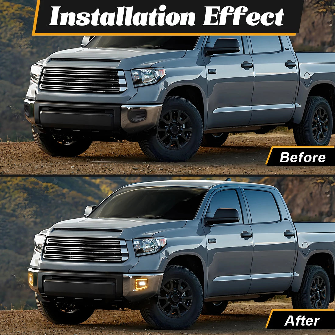 For Toyota Tundra 2014 2015 2016 2017 2018 2019 2020 2021 LED Fog Lights DRL Daytime Running Lights Turn Signal Daylight Halogen