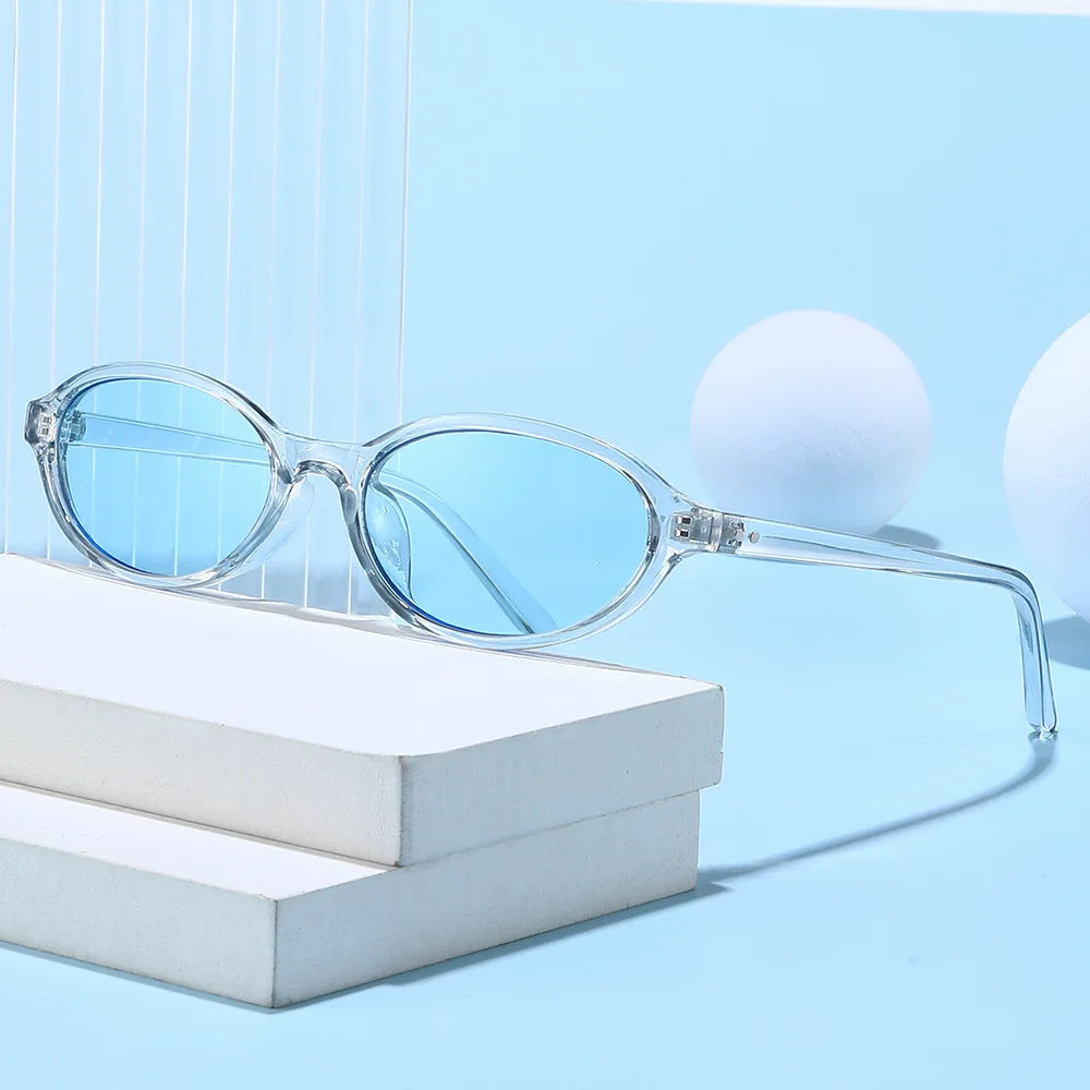 JNPCXI New Small Sunglasses Women Fashion Tea Shades UV400 Retro Rivets Men Punk Sun Glasses