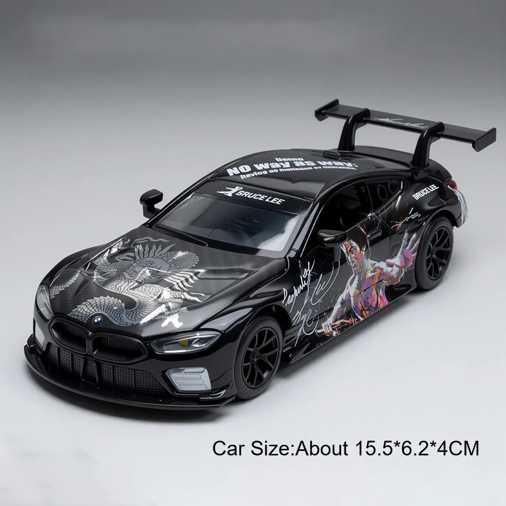 1:32 BMW M8 GTE Alloy Model AUDI R8 LMS GT3 Diecast Cars Toys Doors Opened Sound Light Vehices Boys Collect Commemorative Gifts