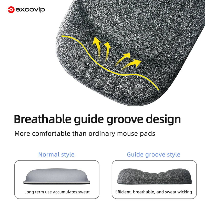 EXCO Silicone Wrist Rest Mouse Pad Large Non-Slip PU Base Ergonomic Support Mousepad for Office Pain Relief Laptop Computer Home
