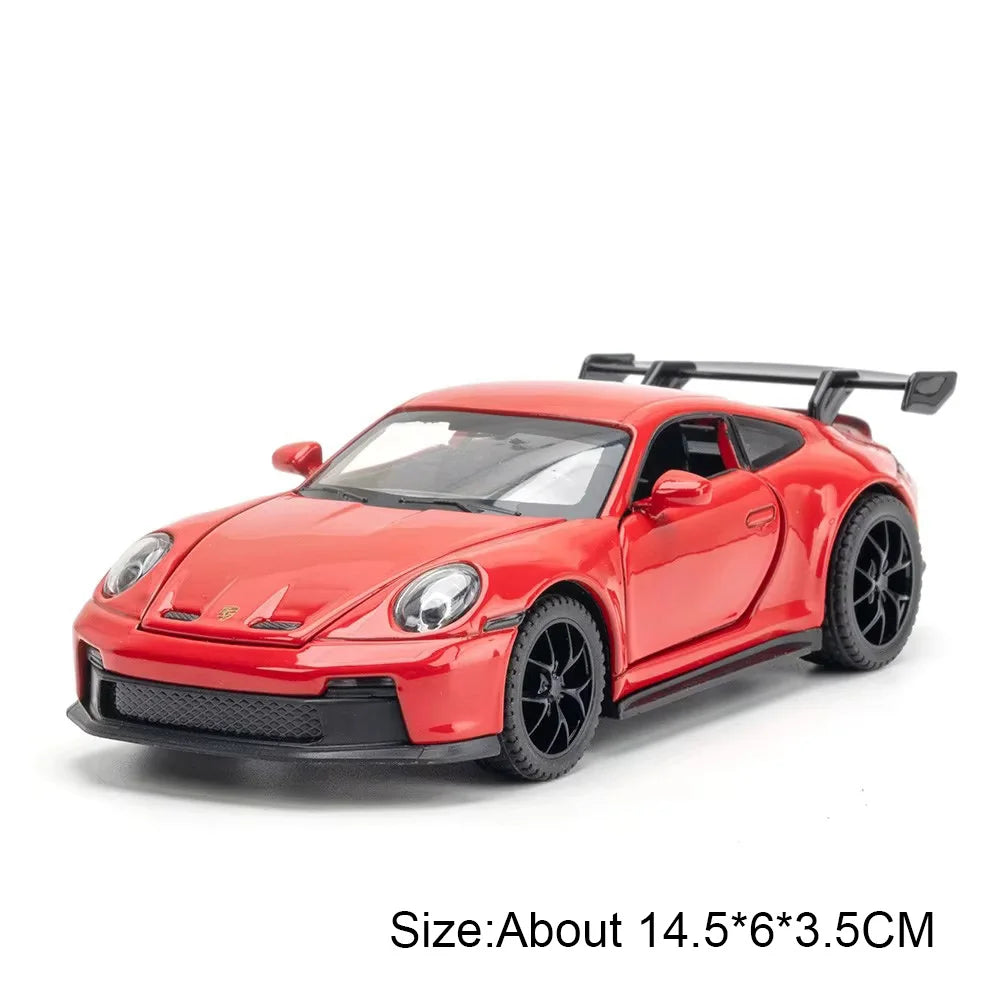1:32 964 911 Miniature Sportscar Model Diecast Alloy Toys Pull Back Doors Opened Metal Body Vehices Study Decoration Friend Gift