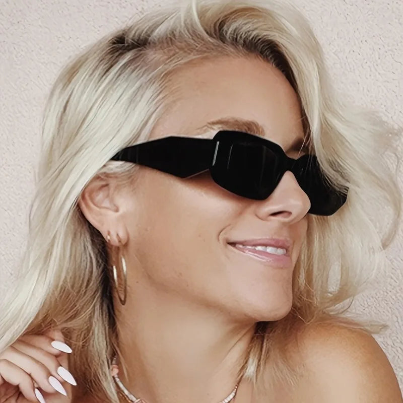 Stylish Rectangular Fashion Glasses for Men & Women Perfect for Parties Nightclubs Durable PC Frame Decorative Glasses