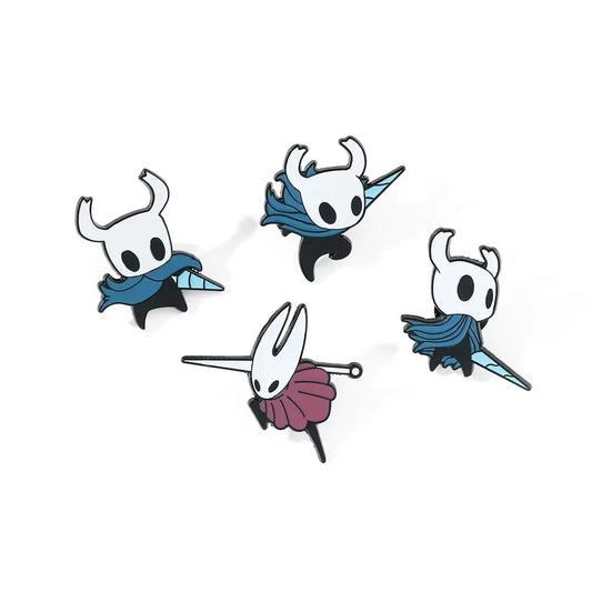 4PCS Hollow Knight Enamel Pins - Metal Badges for Bag & Jacket, Video Game Gifts for Fans
