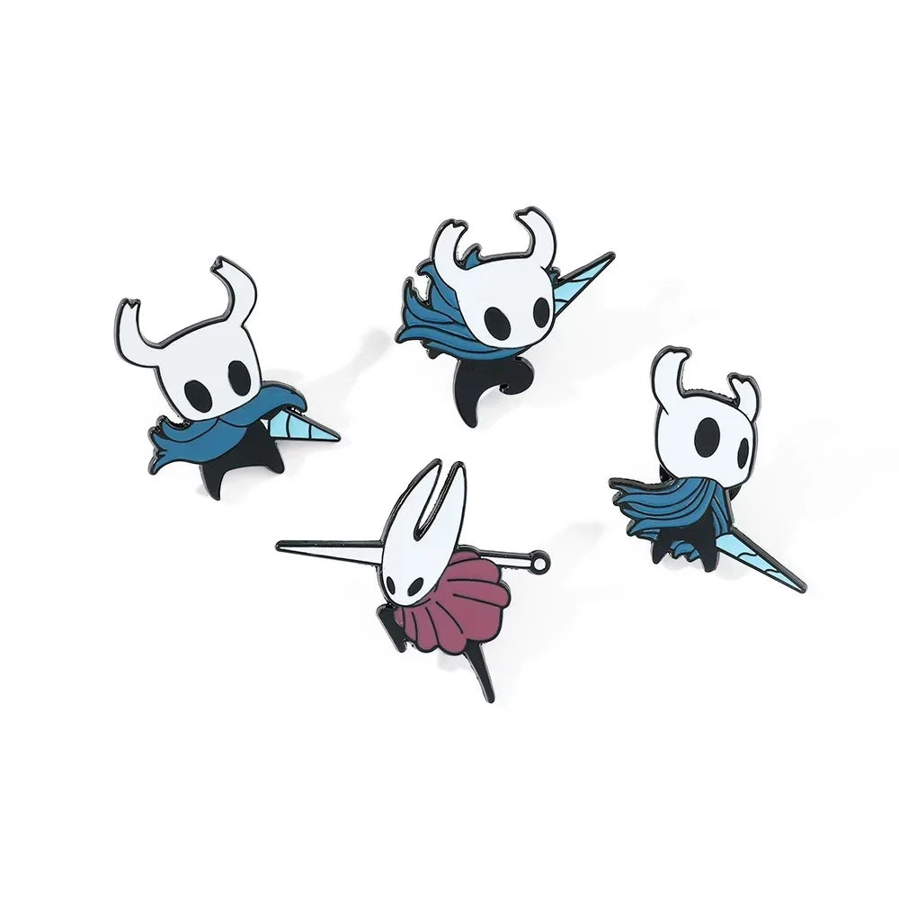 4PCS Hollow Knight Enamel Pins - Metal Badges for Bag & Jacket, Video Game Gifts for Fans