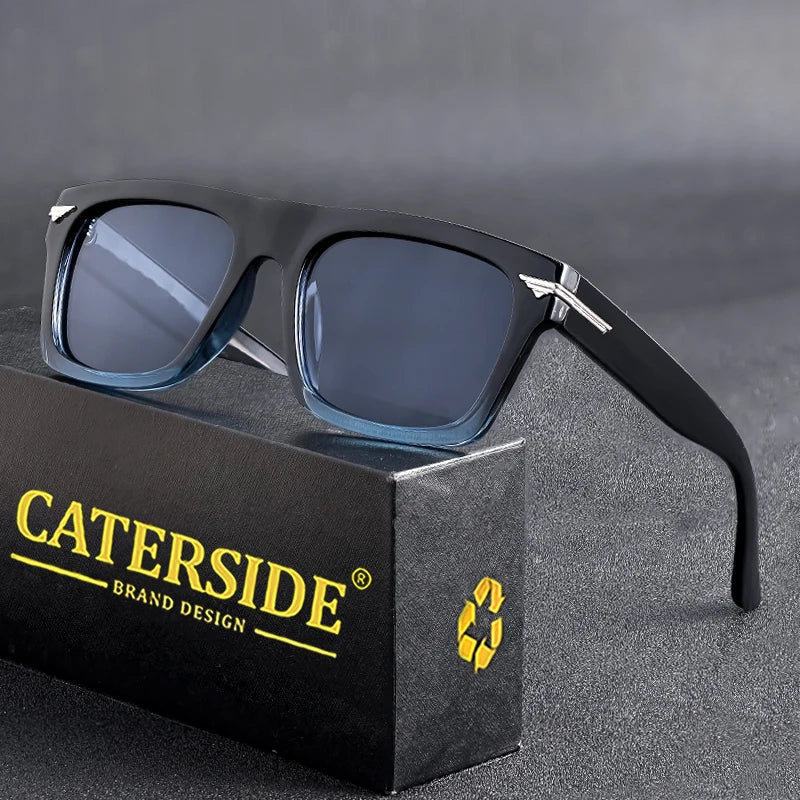 CATERSIDE Classic Square Sunglasses Men's TR90 Frame Fashion Luxury Brand Design Sun Glasses Women's Travel Party Eyewear