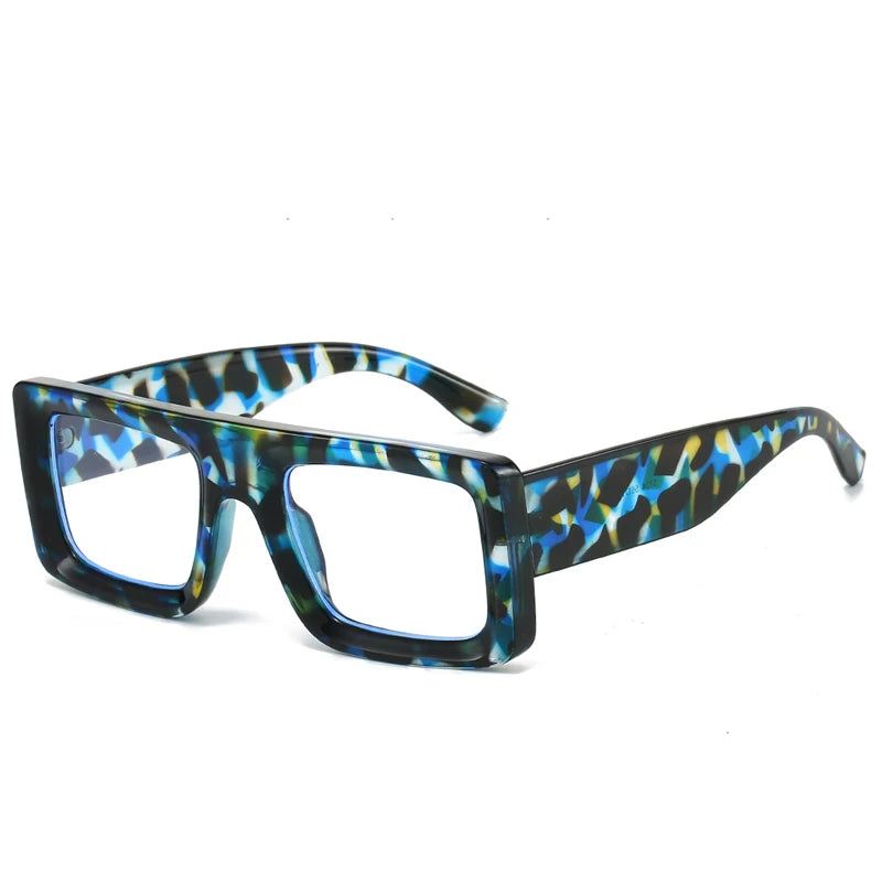 JNPCXI New Square Colorful Women Glasses Frame Fashion Polygon Clear Anti Blue Light Eyewear Men Optical Leopard Frame