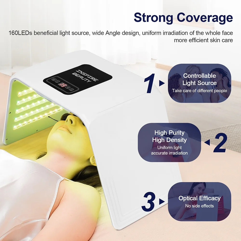 160 LEDs Foldable 7 Colors LED Photon Machine Face LED Mask PDT Machine Home Use Beauty Salon LED Facial Body SPA Mask Skin Care