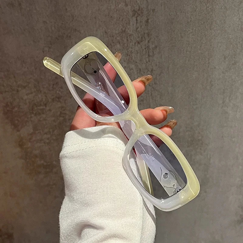 2PCS Rectangle Vintage Sunglasses Women Square Glasses Female Fashion Retro