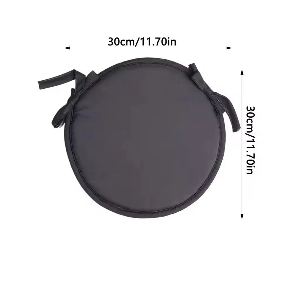 1pc Circular Strap Thickened Sponge Chair Cushion Simple Fabric Dining Chair Cushion With Straps Outdoor Picnic Seat Cushion