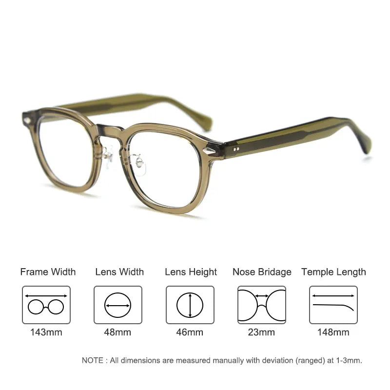Caterside Retro Oval Eyeglass Transparent Lenses Men High Quality Flat Light  Women Glasses Gift Set Artistic