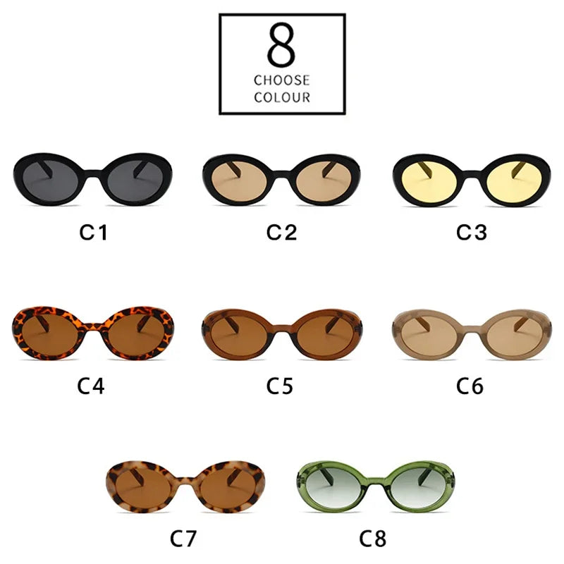 JNPCXI Oval Jelly Color Women Sunglasses Fashion Black Light Tea Shades UV400 Men Trending Gradient Sun Glasses