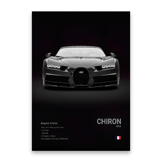 2016 Bugatti Chiron Print Famous Brand Cars Canvas Wall Poster Room Decor