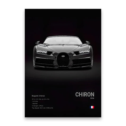 2016 Bugatti Chiron Print Famous Brand Cars Canvas Wall Poster Room Decor