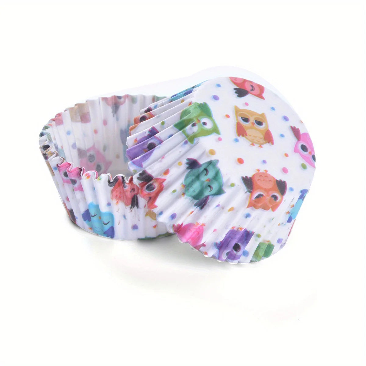 100pcs Mini Cake Liner Stand Cake Greaseproof Paper Tray Cupcake Cups, Cute Pattern, for Birthday Party Favors, Baking