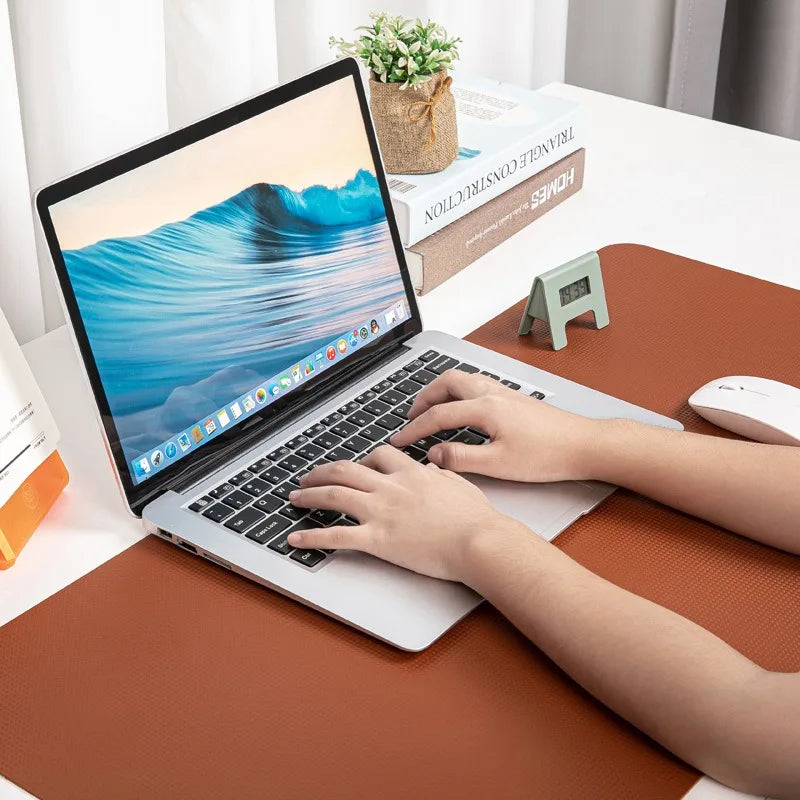 Dual Sided Color Carbon Fiber Large Mouse Pad Xxl Leather Desk Mat Waterproof Anti-slip Keyboard Mat Gaming Protector Desk Pad
