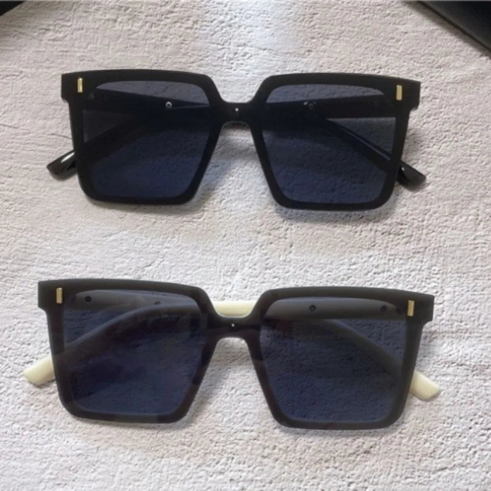 2PCS Korean Large Frame Sunglasses Candy Color Fashion Square Sun Glasses Sun Protection Beach Eyeglasses