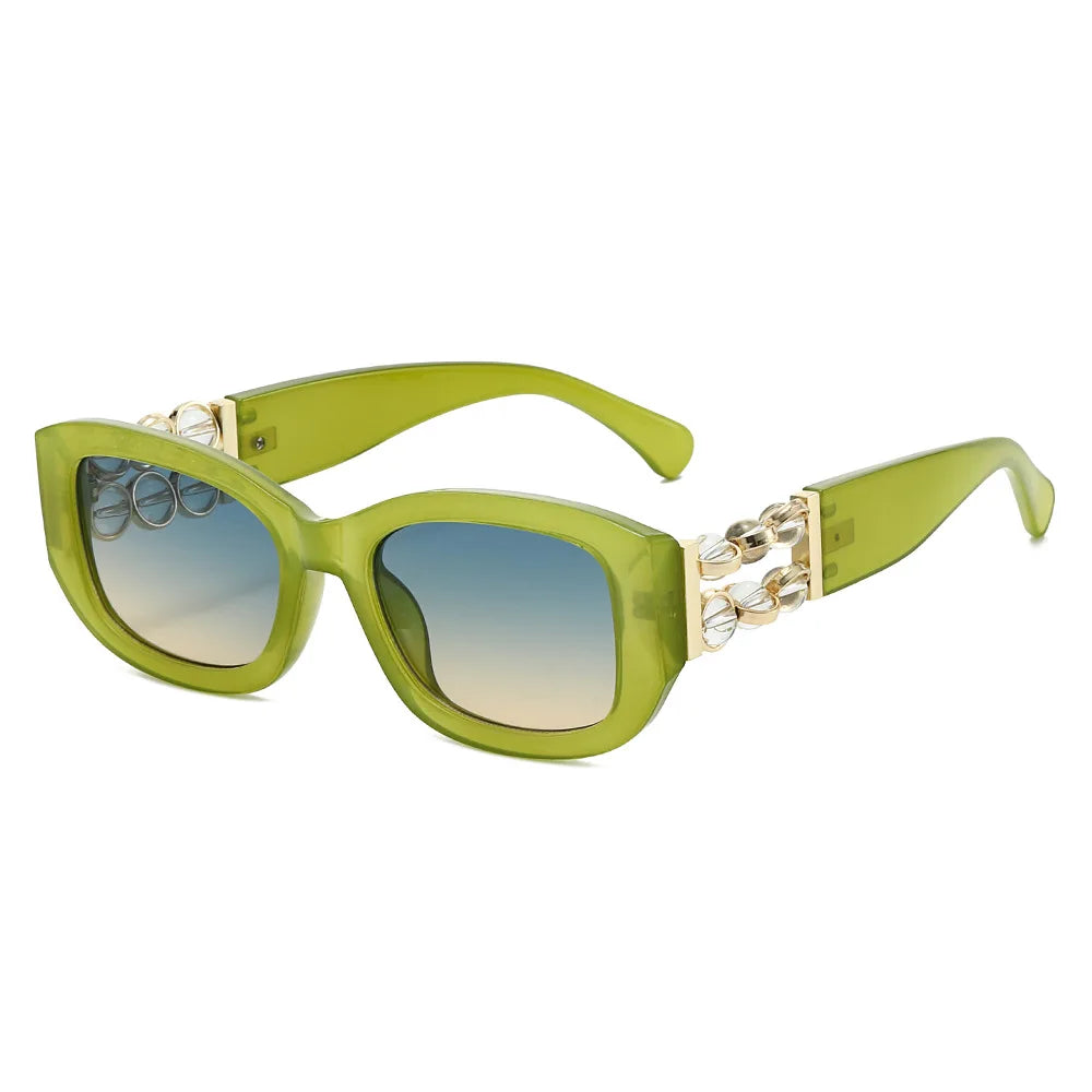 JNPCXI Retro Design Women's Sunglasses Ins Style Beads Fashion Sunglasses Simple Light Luxury Couple Sunglasses UV400