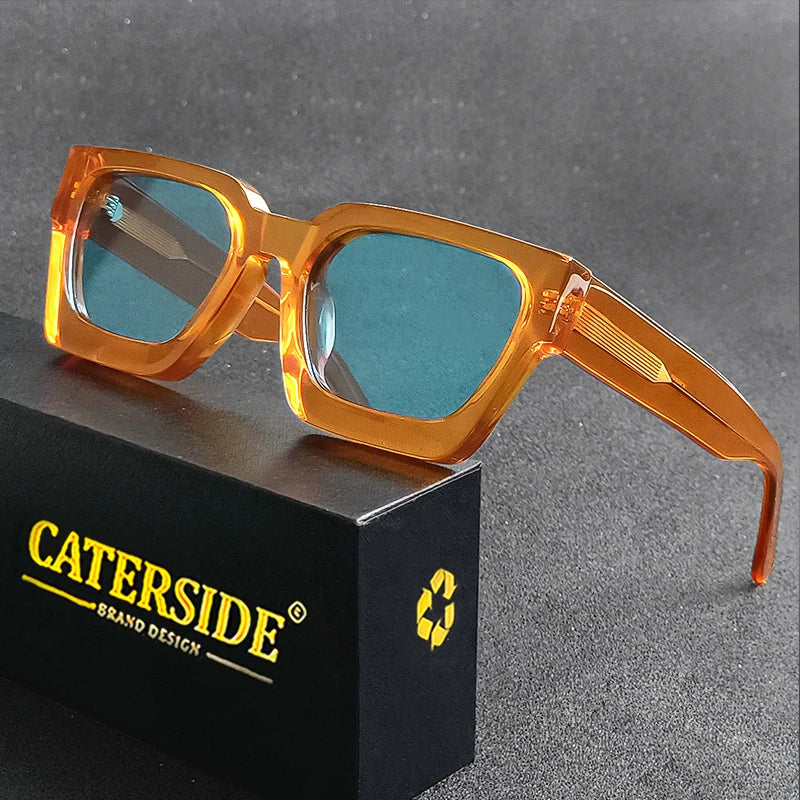 CATERSIDE Square Polarized Sunglasses Men Acetate Big Frame Brand Design Sun Glasses Women Travel Driving Party Festival Eyewear