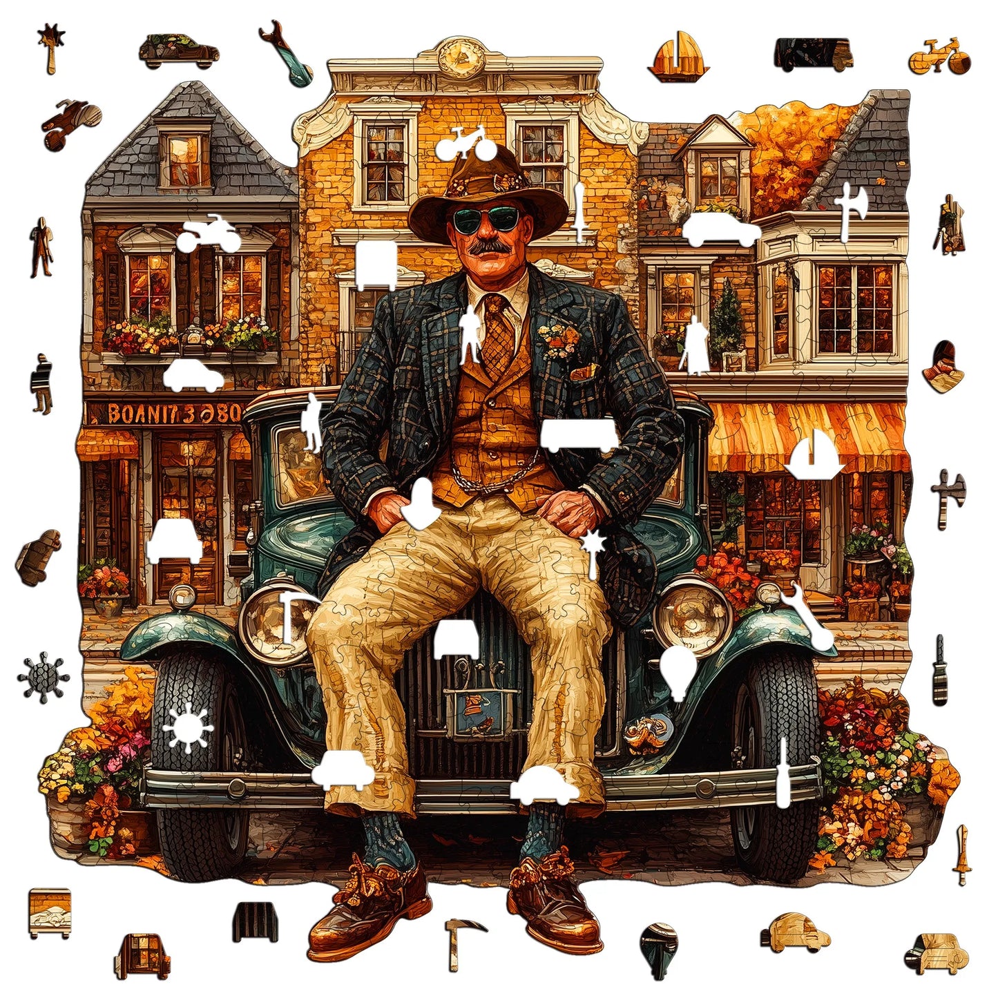 Retro Style Wooden Jigsaw Puzzle Wood Home Decor Painting Christmas and Halloween Gift Toy For Teen And Kid