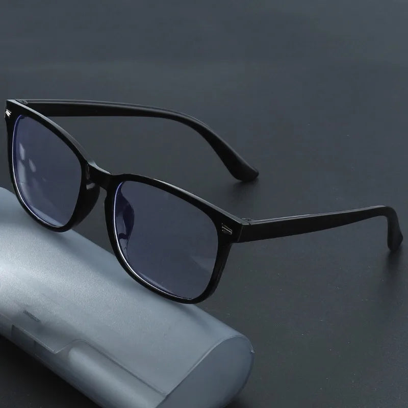 1pc Square Rivet Fashion Anti Blue Light Glasses for Daily Commute, Fashion Glasses|Riveted Frame Design|Lightweight Eyewear