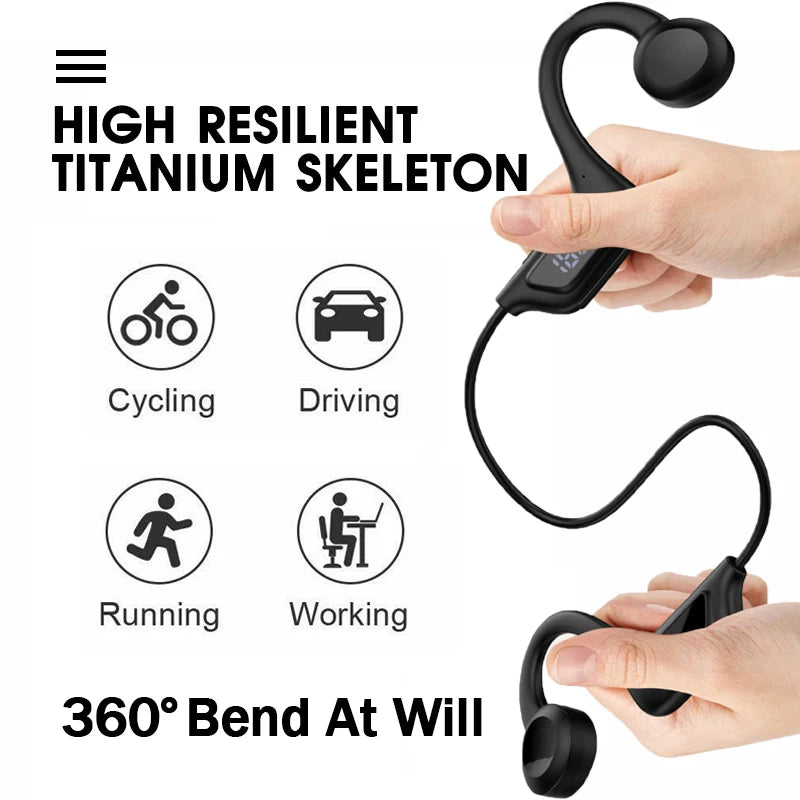 New BMAD Bone Conduction Headphones Wireless Bluetooth 5.4 IPX8 Waterproof Noise Canceling Headphones Painless Wear for Swimming