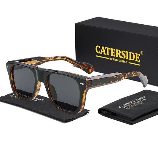 CATERSIDE Trend Sunglasses Men's Large Frame Propionic Core Insert Temple Sun Glasses Women's Party Outdoor Travel Eyewear
