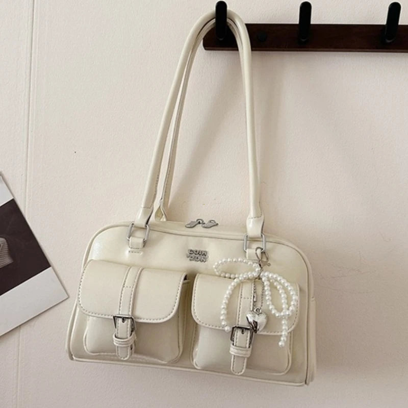 2026 New Commuter Small Women's Handbag Boston Large Capaci Bowling Bag Soft Square PU Leather Faionable oulder Crossbody Bag