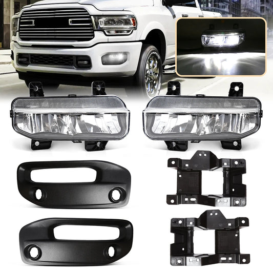DLAA For Dodge Ram 2500 2019 2020 2021 2022 2023 2024 LED Car Fog Lamps Front Bumper Headlights DRL Daytime Running Lights 12V
