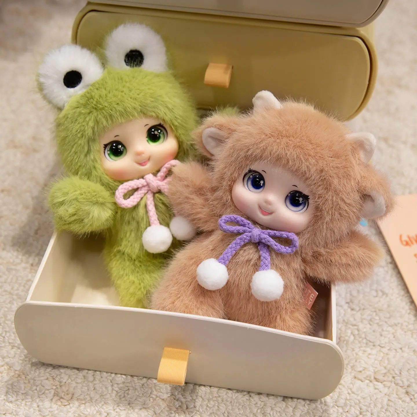 18cm Kawaii Cute Animals Vinyl Face Plush Toys Animal Toys Pendant Rabbit Bear Sheep Gift for Animal Enthusiasts Kids Hang Bag