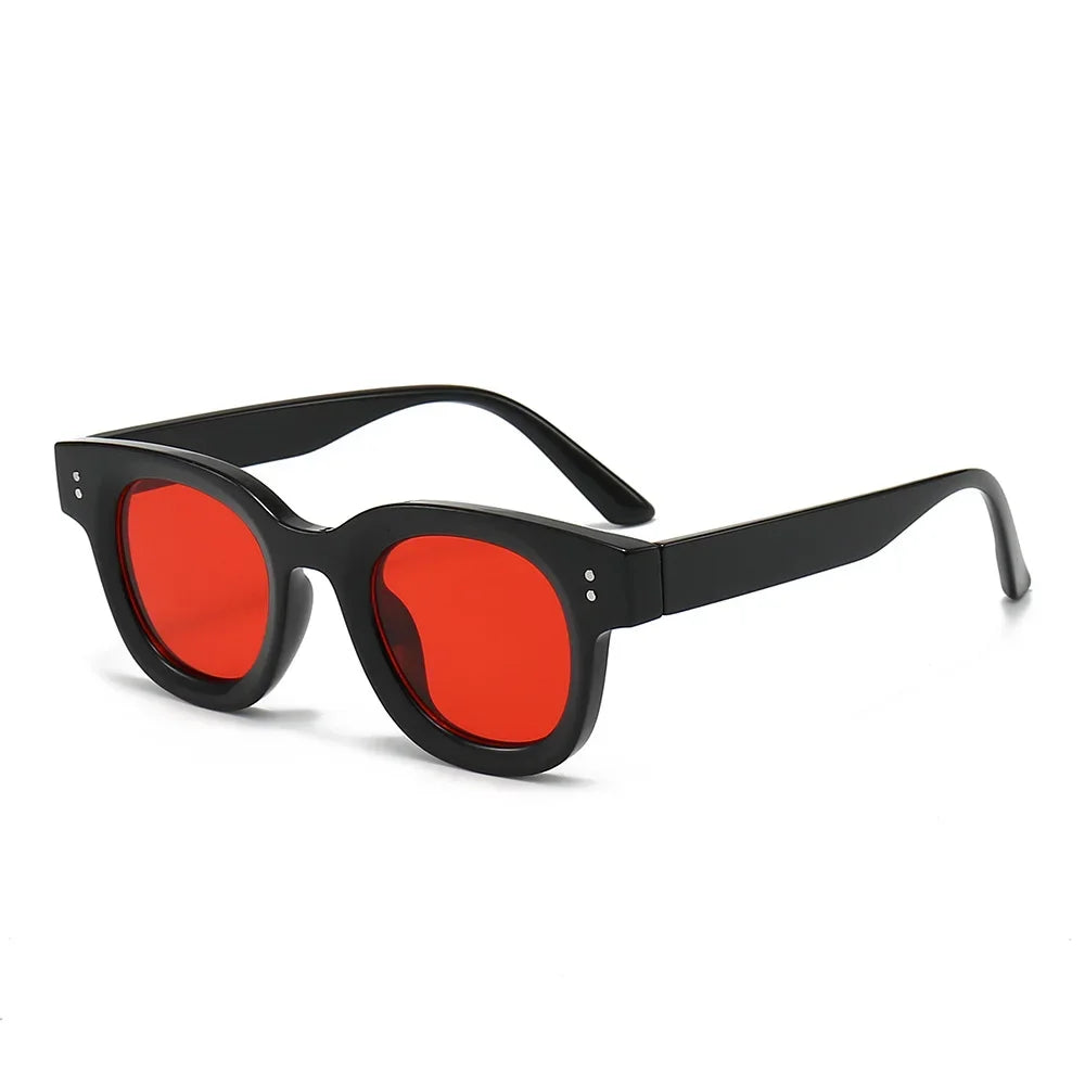 JNPCXI Retro Round Women Sunglasses Fashion Yellow Rivets Decoration Men Punk Shades UV400 Sun Glasses