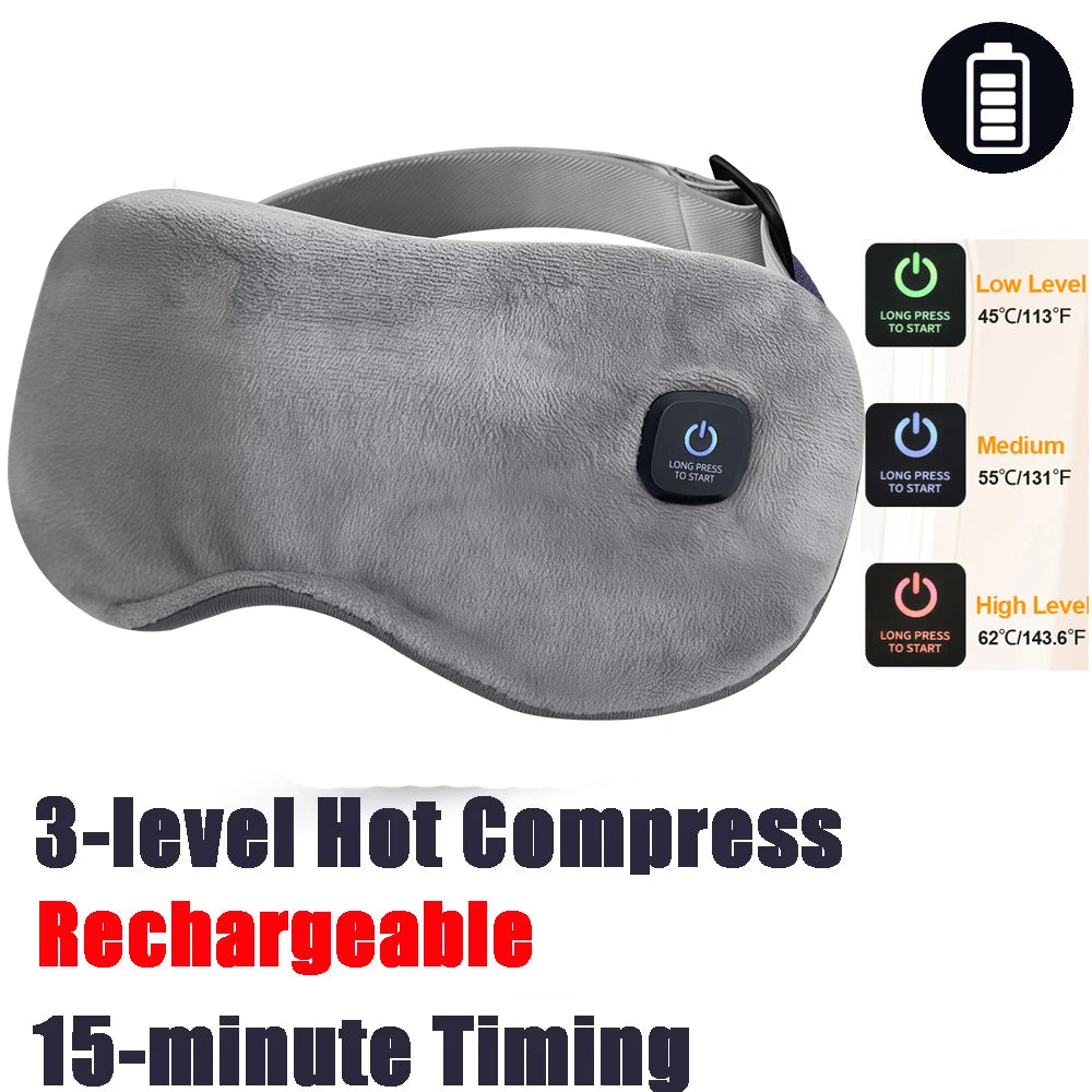 Electric Heated Eye Mask 3D Eye Mask for Dry Eyes Dark Circles Shading Sleeping Hot Compress Eye Mask Adjustable Sleep Eye Mask