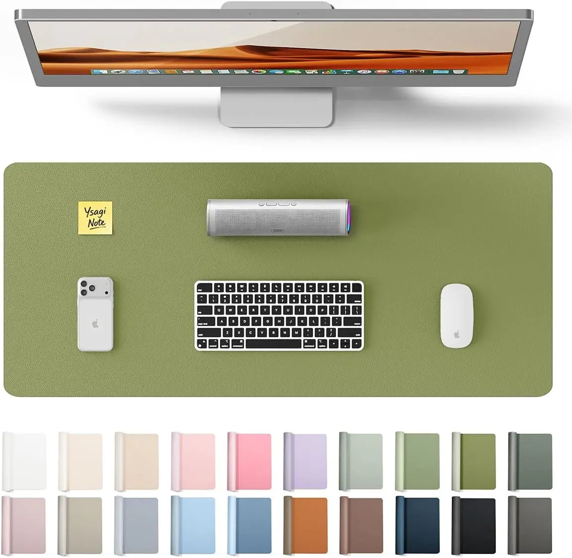 Leather Office Desk Pad Protector,Large Mouse Pad,Non-Slip,PU Leather,Laptop Desk Blotter,Waterproof Writing Pad for Office/Home