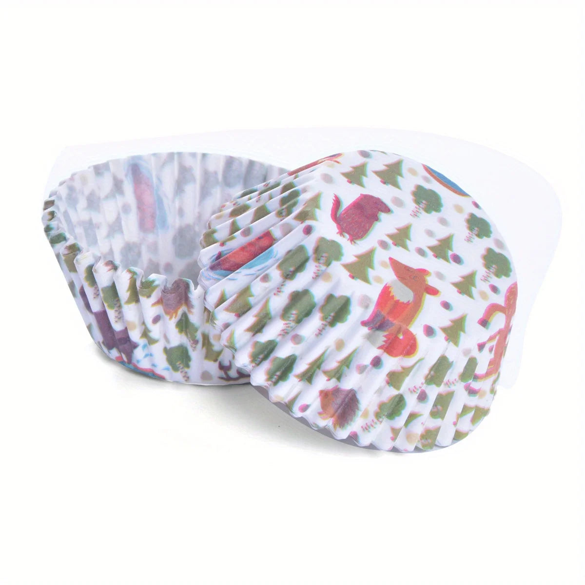 100pcs Mini Cake Liner Stand Cake Greaseproof Paper Tray Cupcake Cups, Cute Pattern, for Birthday Party Favors, Baking