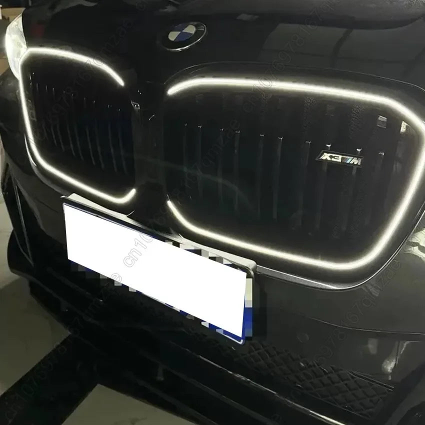 For BMW X5 G05 X5M X5 M F95 2019-2023 Car Front Kidney Grille Racing Grill With LED Light Black Upper Bumper Radiator Grid