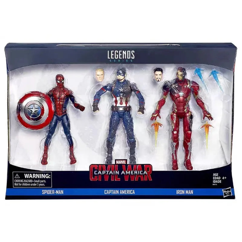 Original Hasbro Marvel Legends Series IRON MAN/SPIDER-MAN/CAPTAIN AMERICA Anime Figure Toys Collection Model
