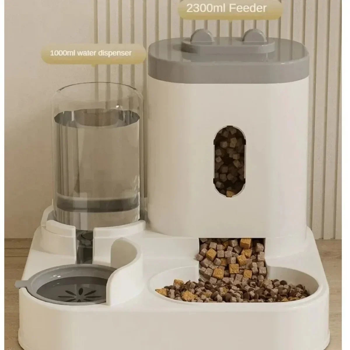 Automatic Pet Feeder with Water Fountain, Large Capacity Food & Water Dispenser