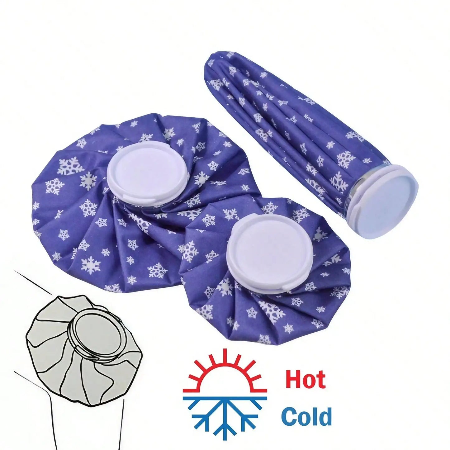 Ice Pack Reusable Ice Bags No-Leak Elastic Breathable Hot Water Bag For Hot & Cold Therapy, Cold And Heat Ice Bag (6"/9"/11")