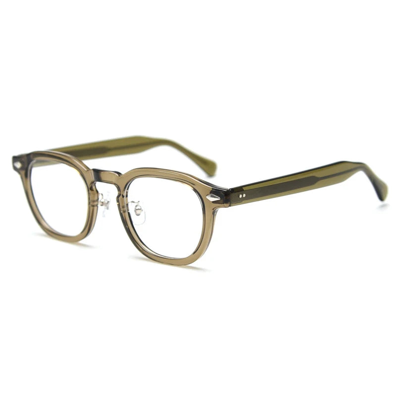 Caterside Retro Oval Eyeglass Transparent Lenses Men High Quality Flat Light  Women Glasses Gift Set Artistic