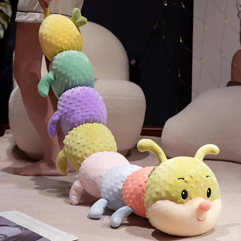 110cm/130cm Pretty Colorful Caterpillar Plush Toy, Plush Doll, Stuffed Animal DollFunny Toys Creative Home Decor Birthday Gift