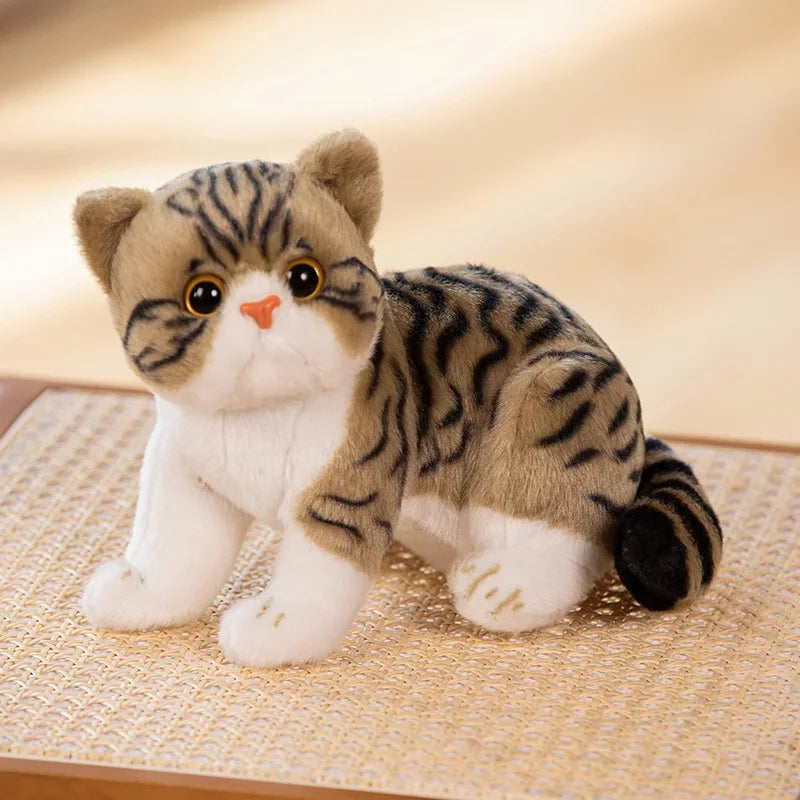 Big Face Garfield Cat Doll Simulated Animal Plushie Stuffed Like Real Striped Three Colors Plush Little Kitten Peluche Kids Gift
