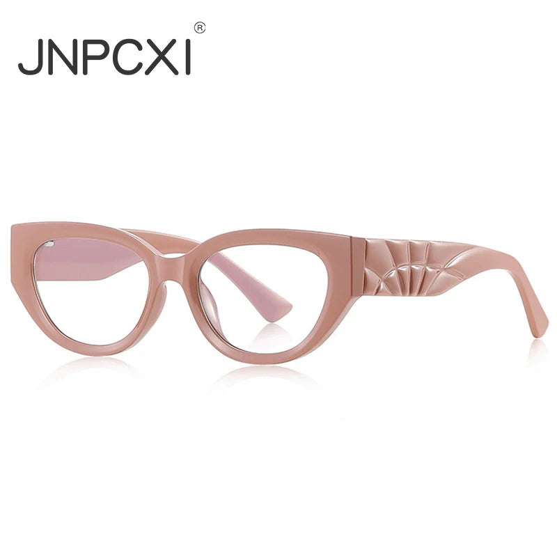 JNPCXI Men and Women Anti Blue Glasses Classic Cat Eye Glasses Myopia Prescritption Computer Eyewear