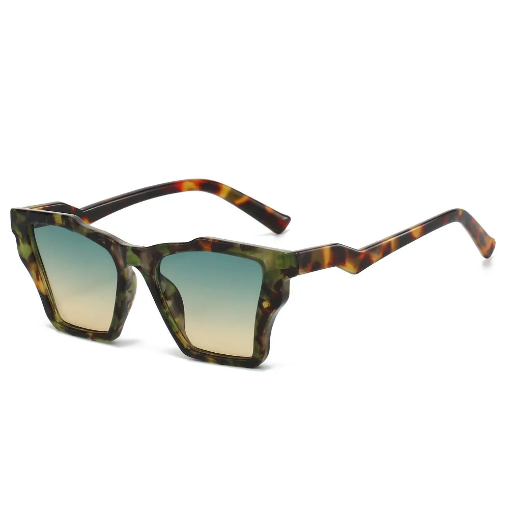 JNPCXI New Square Luxury Women Sunglasses UV400 Leopard Print Gradient Shades Men Sun Glasses