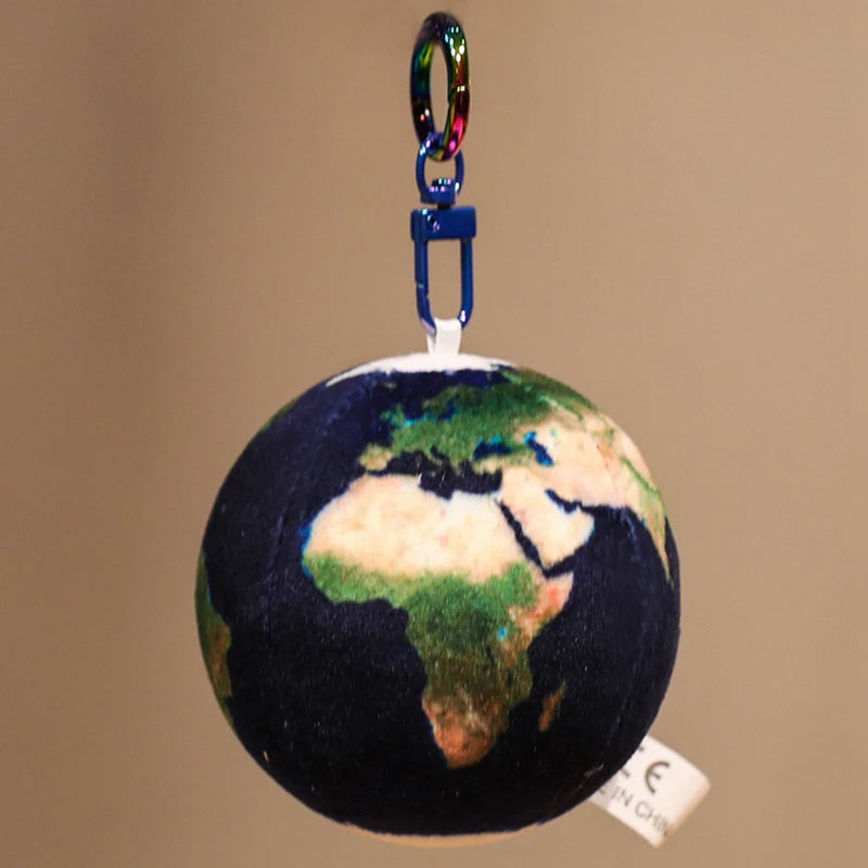 7.5cm Space Planet Plush Toy Simulation Earth Sun Moon Venus Mars Saturn Pendant Keychain Astronomy Enthusiasts' Collection