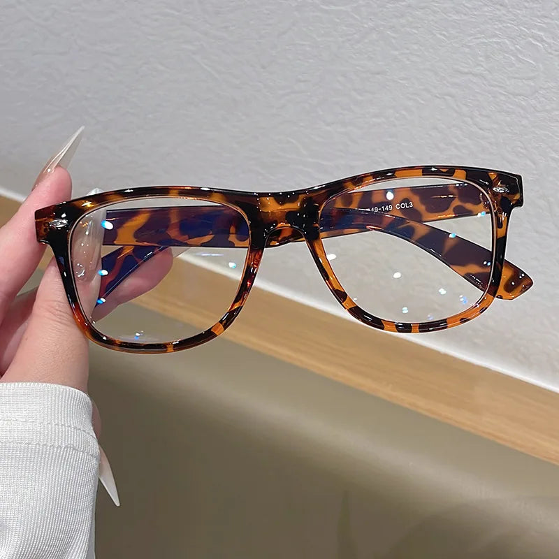 JNPCXI Vintage Real Photo Square Glasses Frame Women Fashion Clear Anti-Blu-Ray Lens Eyewear Men Optical Frame