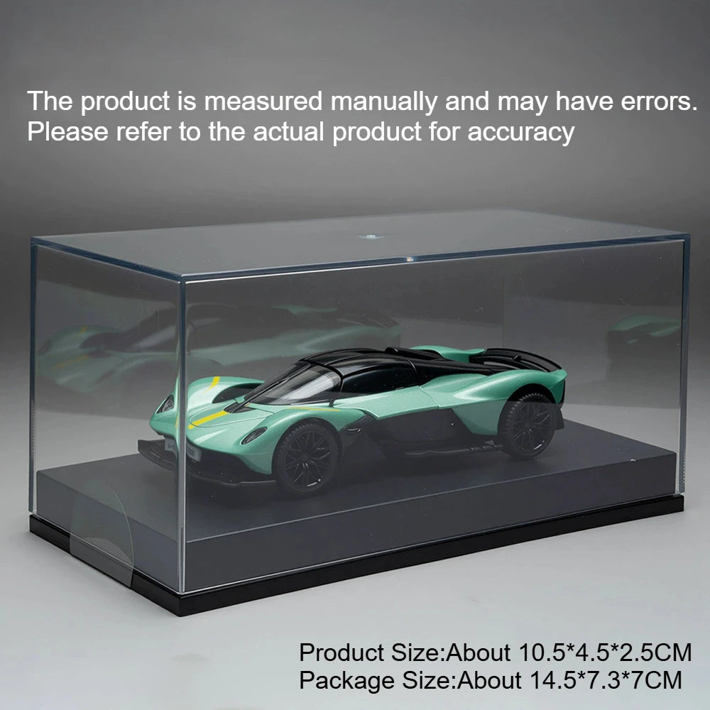 1:43 Scale Valkyrie V12 Miniature Model Alloy Diecast Car Toys Rubbre Tires Doors Opened Metal Body Vehice Gift with Acrylic Box
